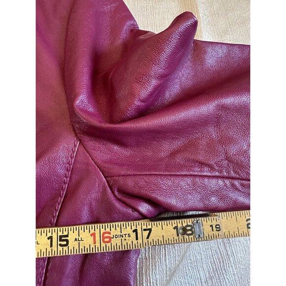 Wilson Leather Jacket Woman Small Fuchsia Pink Pelle Studio Italian Leather Soft - Picture 8 of 11
